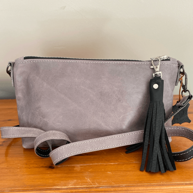 Light grey Leather cross body bag