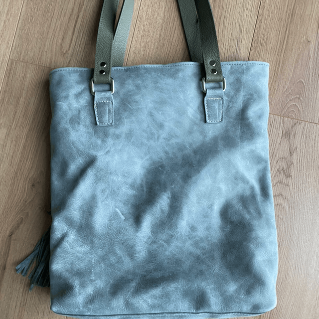 Green patchwork tote 