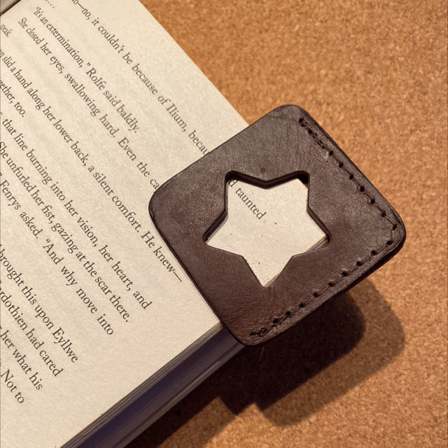Heart bookmark, handmade leather 